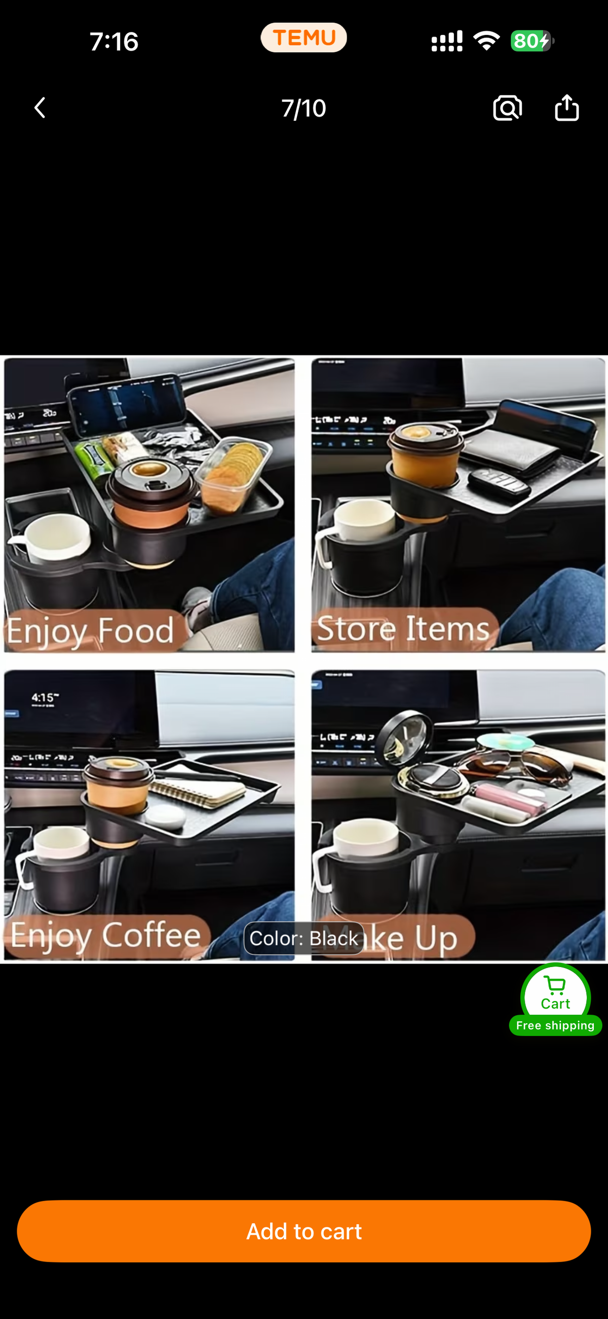 DriveAura™ 3-in-1 Cup Holder Expander & Food Tray