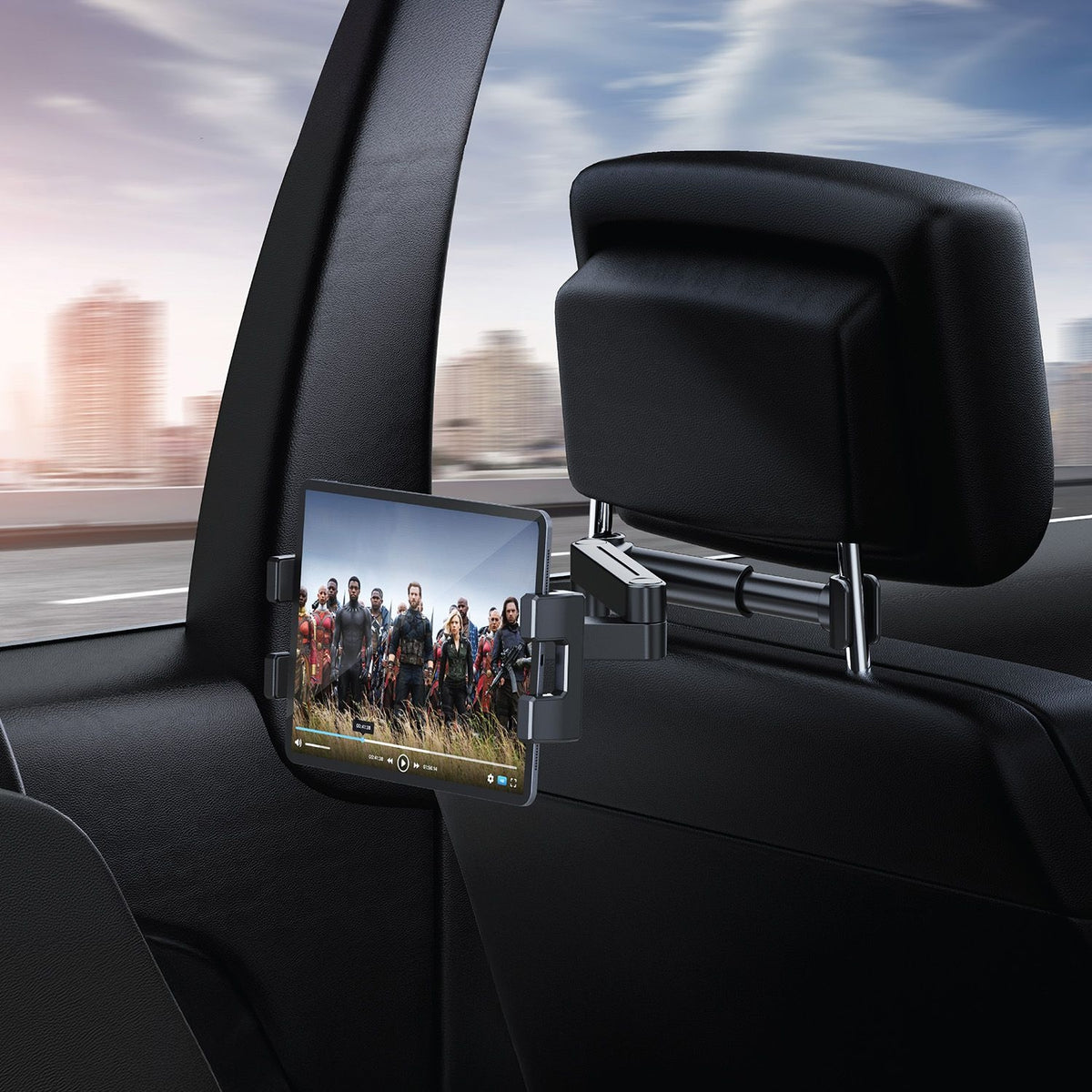 Green Lion Headrest Mount for Tablets & Phones - Black