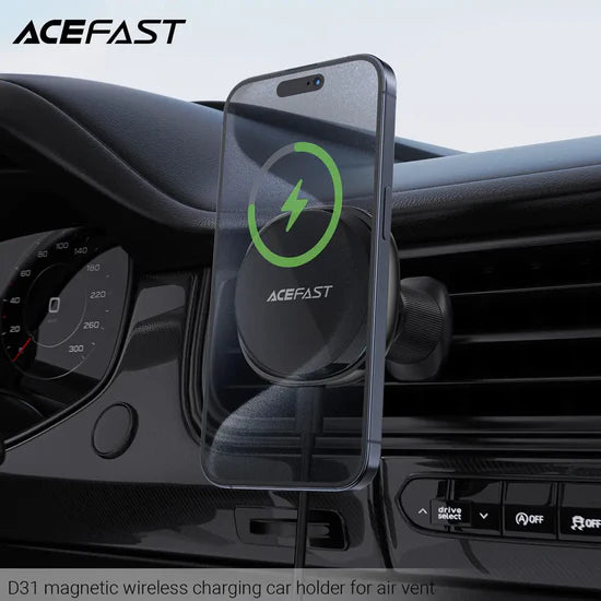 حامل سيارة Acefast D31 مغناطيسي للشحن اللاسلكي لفتحة التهوية