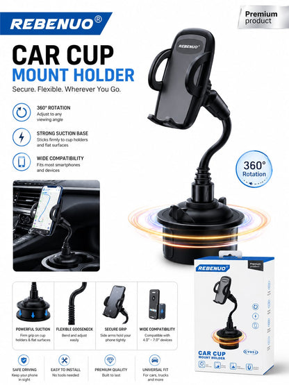 Rebenuo CYD51 Car Cup Mount Holder for Vehicle Interior