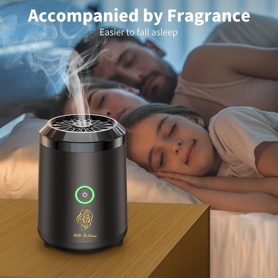 Oud Bukhoor Electronic Car Incense Burner USB Rechargeable Type C Incense Holder Black