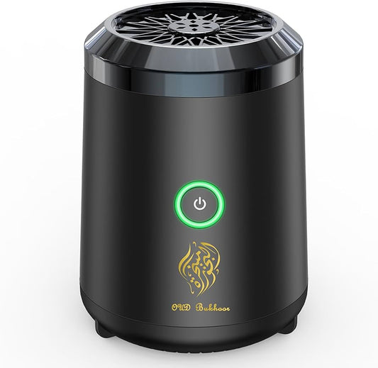 Oud Bukhoor Electronic Car Incense Burner USB Rechargeable Type C Incense Holder Black