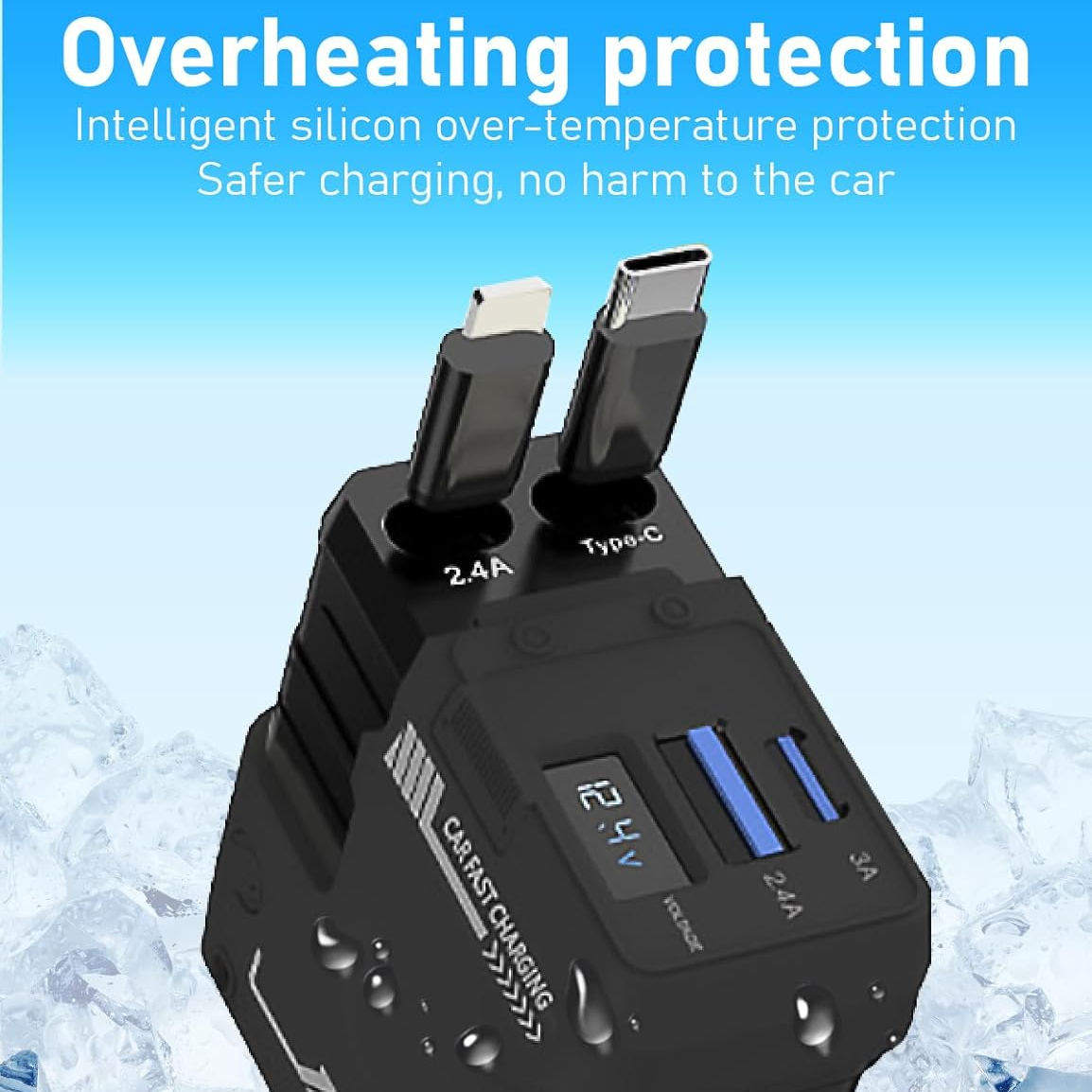 4 in 1 66W Retractable Car Charger