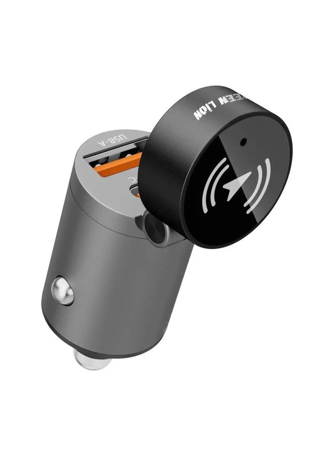 Green Lion Tracker Dual Port Car Charger - Black