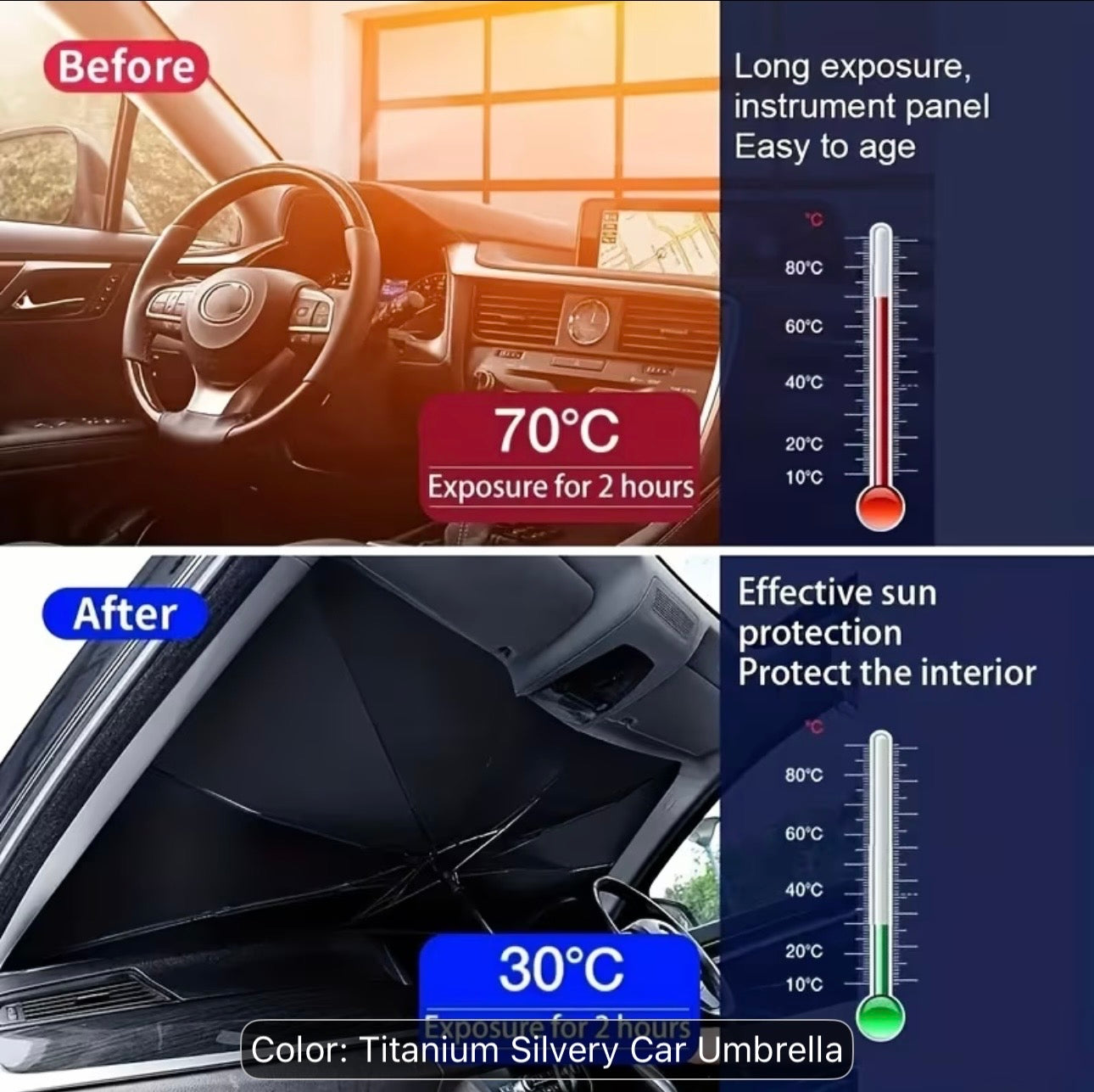 DriveAura™ Foldable Car Sunshade Umbrella