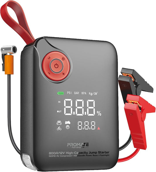Promate PatrolPack-4 800A Car Jump Starter with Air Compressor