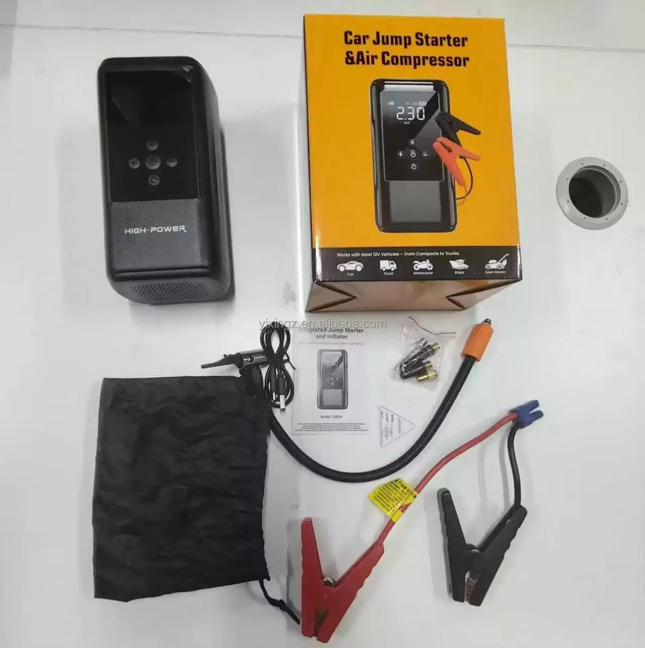 DriveAura™ 4-in-1 Jump Starter & Air Compressor