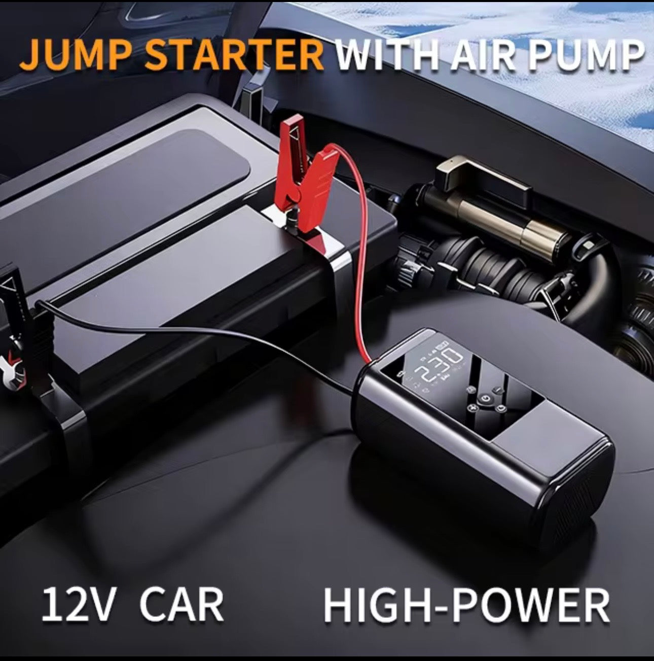 DriveAura™ 4-in-1 Jump Starter & Air Compressor