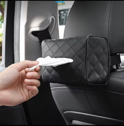 Leather Car Tissue Box Holder – Quilted Luxury Design