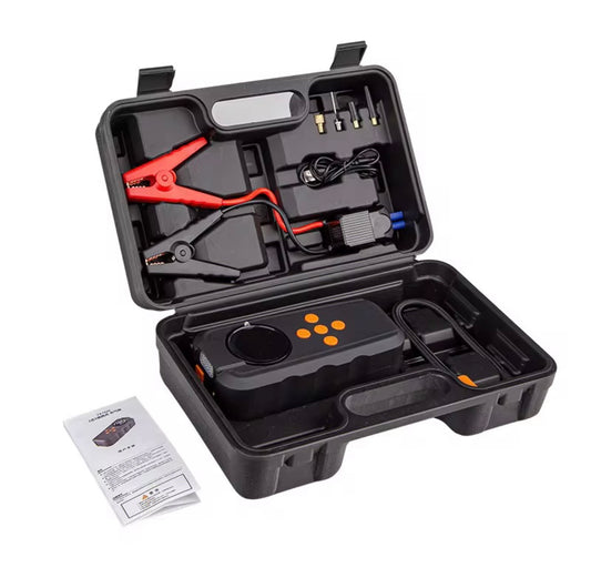 DriveAura Portable Car Jump Starter Kit 4 in 1 with Air Compressor