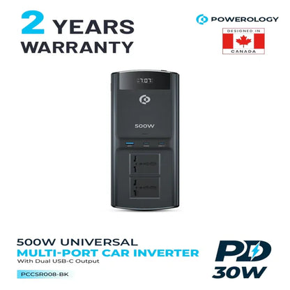 Powerology Multi-Port Car Inverter 500W
