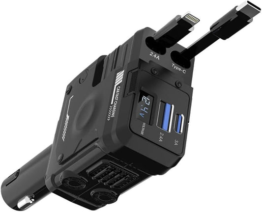 4 in 1 66W Retractable Car Charger