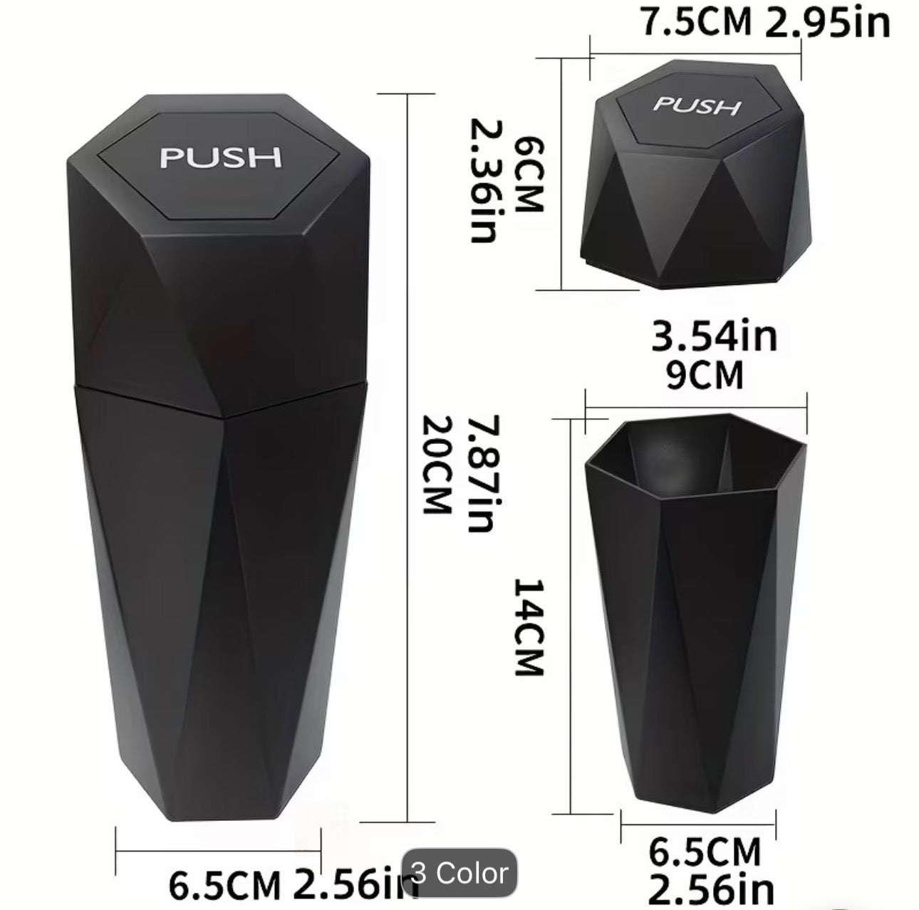 DriveAura™ Diamond Leakproof Car Dustbin