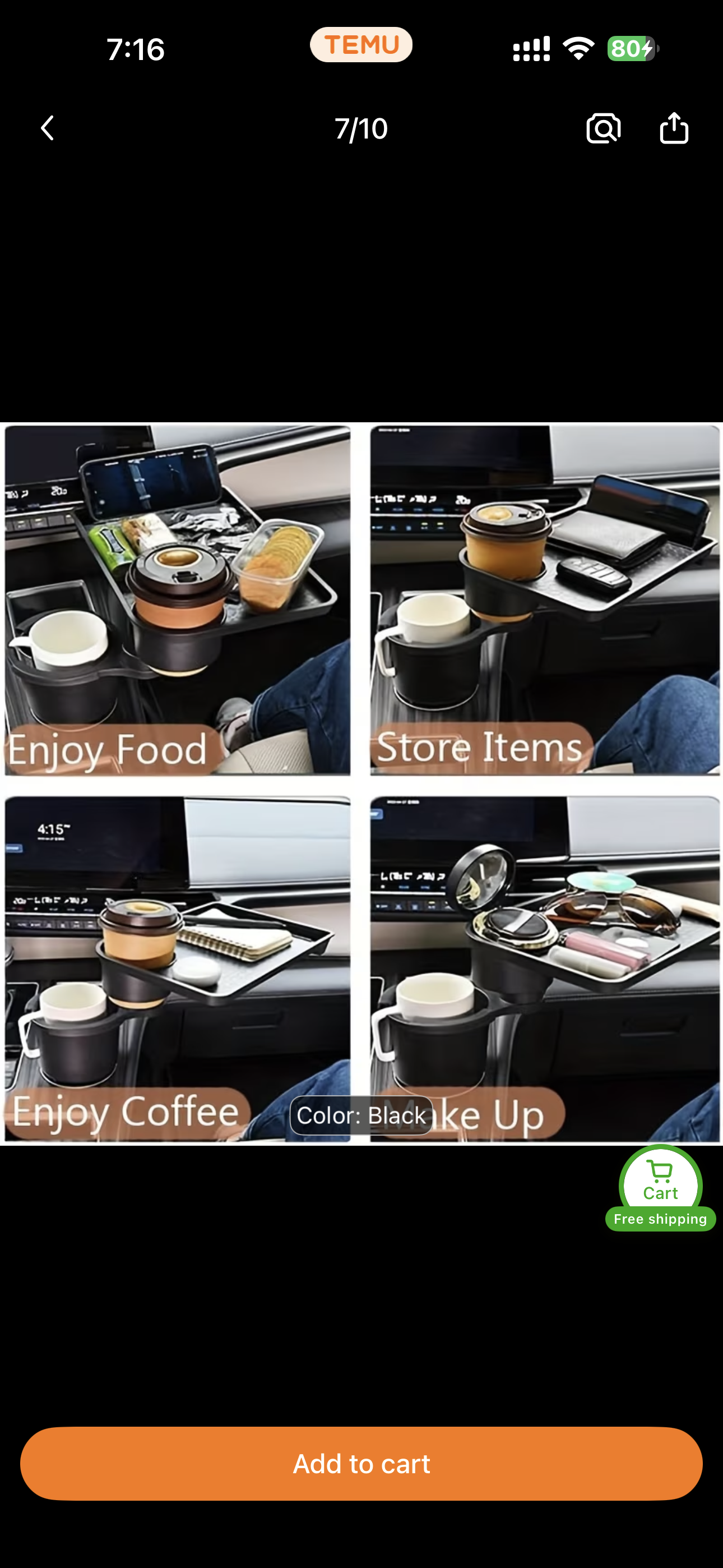 DriveAura™ 3-in-1 Cup Holder Expander & Food Tray