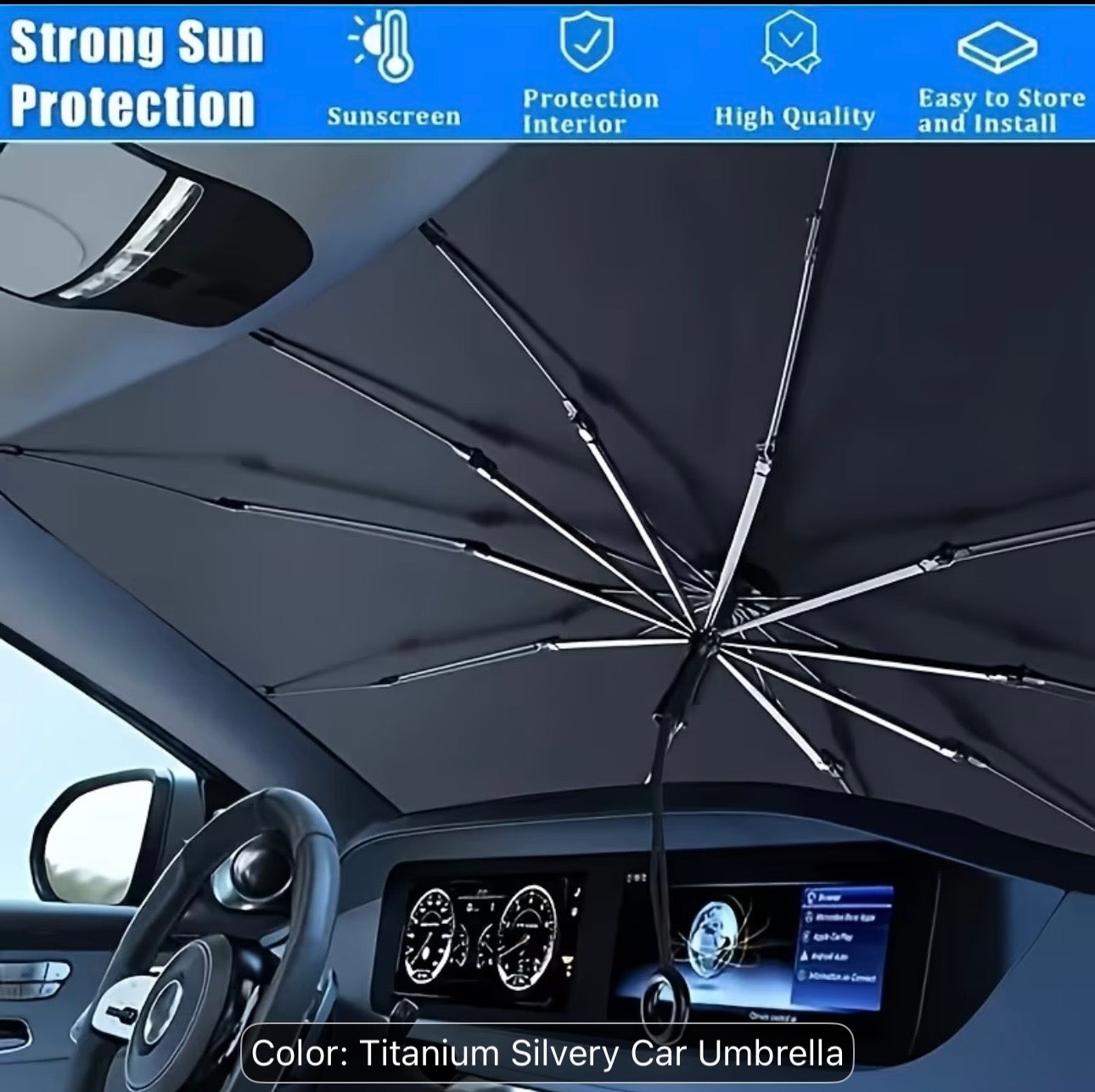 DriveAura™ Foldable Car Sunshade Umbrella
