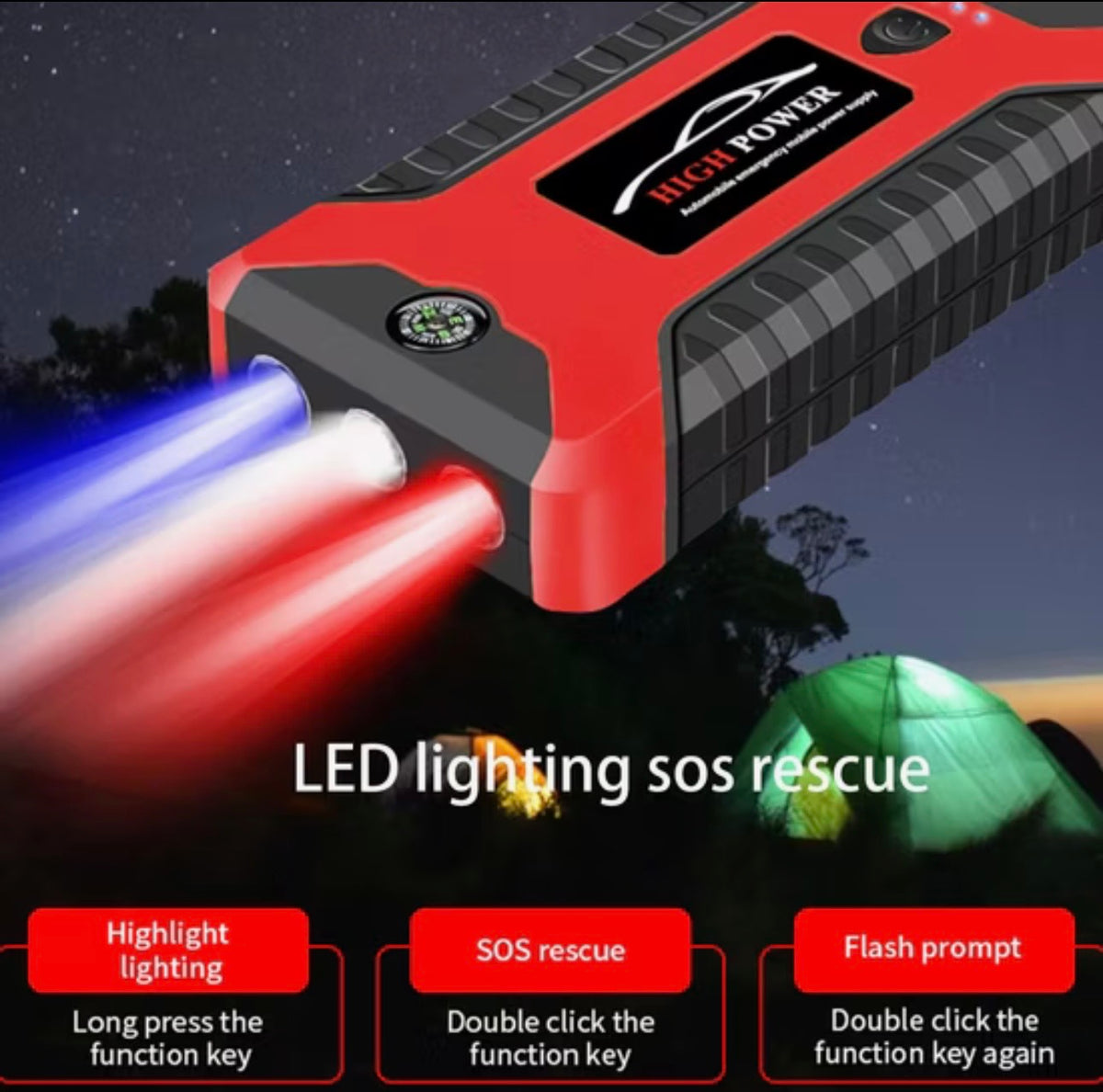 High-Power Multi-Function Portable Car Jump Starter