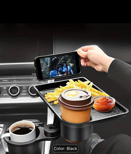 DriveAura™ 3-in-1 Cup Holder Expander & Food Tray