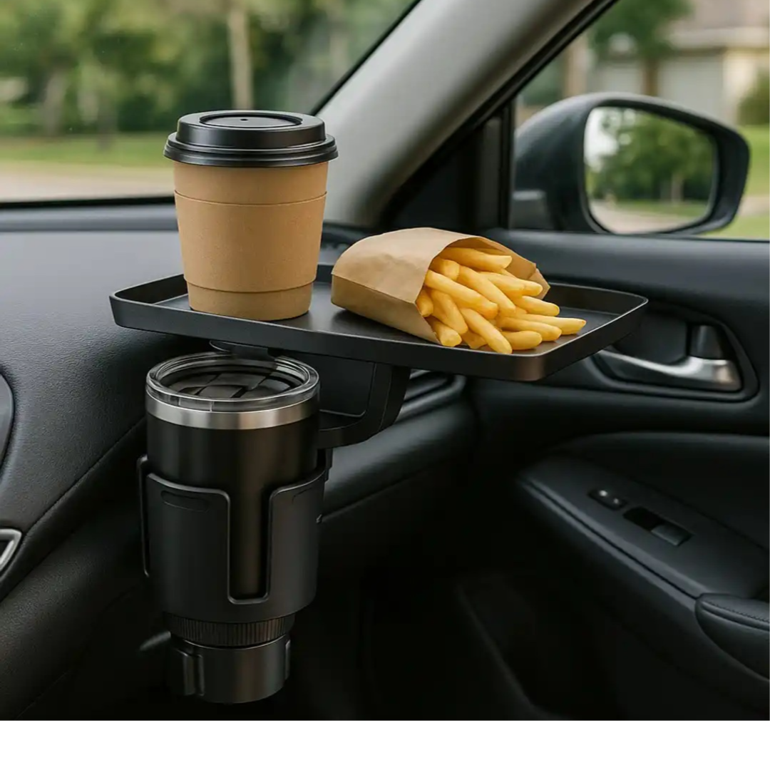 حامل الأكواب 2 في 1 Green Lion Tray Mate - أسود