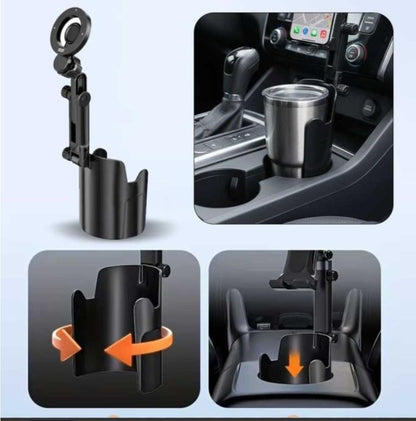 Rebenuo 2-in-1 Magnetic Car Phone Stand with Cup Holder