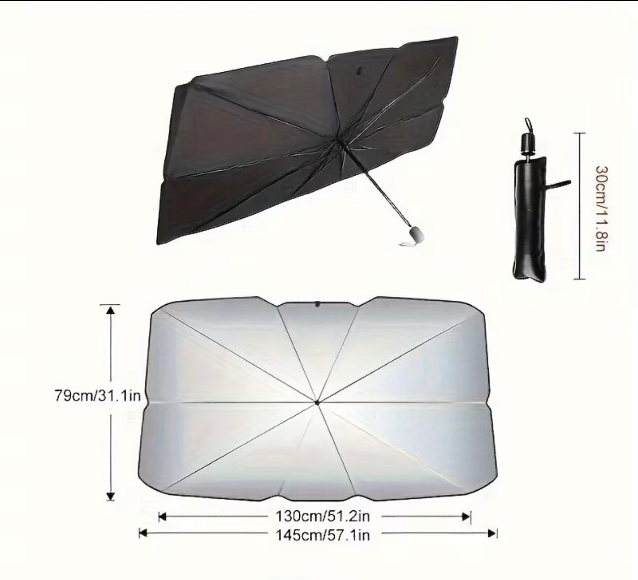 DriveAura™ Foldable Car Sunshade Umbrella