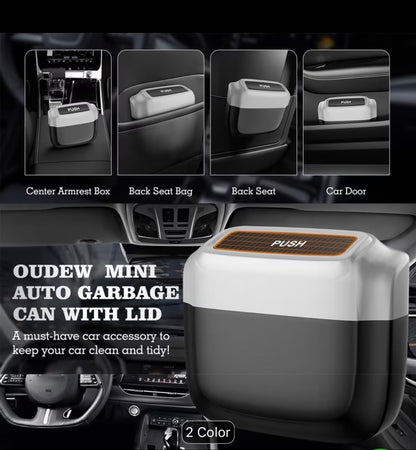 DriveAura™ Push-Button Car Trash Bin