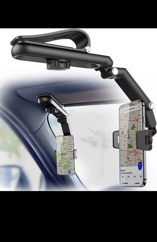 DriveAura 360° Rotating Sun Visor Car Phone Holder