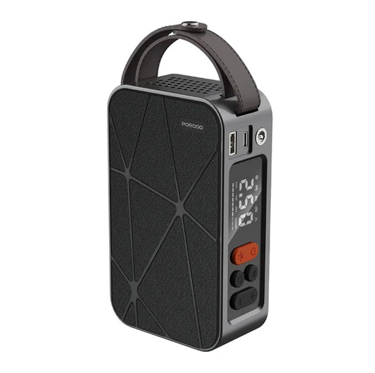 Porodo Flator 4000Mah Car Tire Inflator With Pressure Display - Black