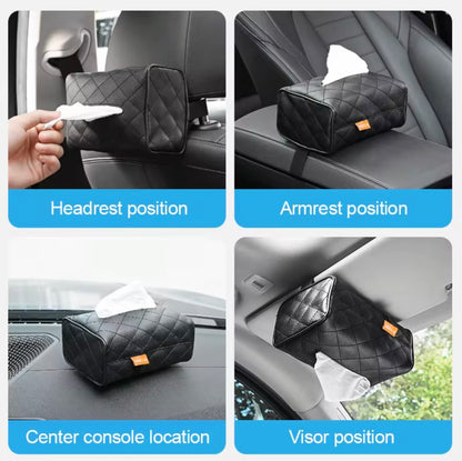 Leather Car Tissue Box Holder – Quilted Luxury Design
