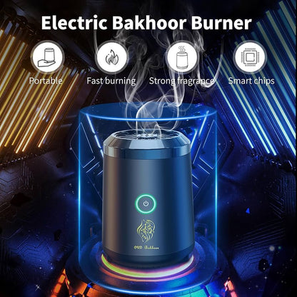 Oud Bukhoor Electronic Car Incense Burner USB Rechargeable Type C Incense Holder Black