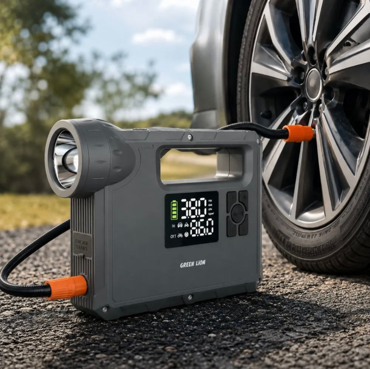 Green Lion Jx-84 12v Jump Starter
- 4l Gasoline, 3l Diesel Engines,
16000mah - Grey