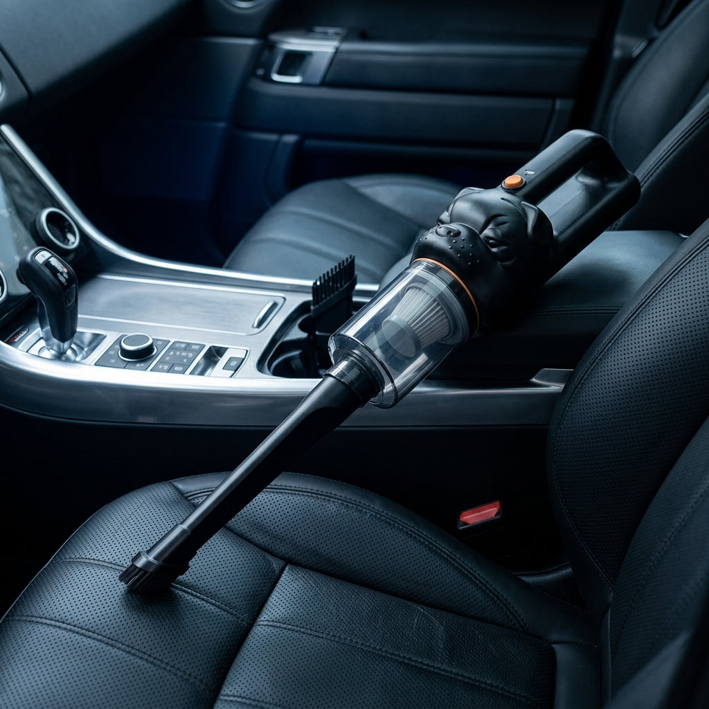 Cordless handheld vacuum — In-Car Use Case | Generated by Modelize